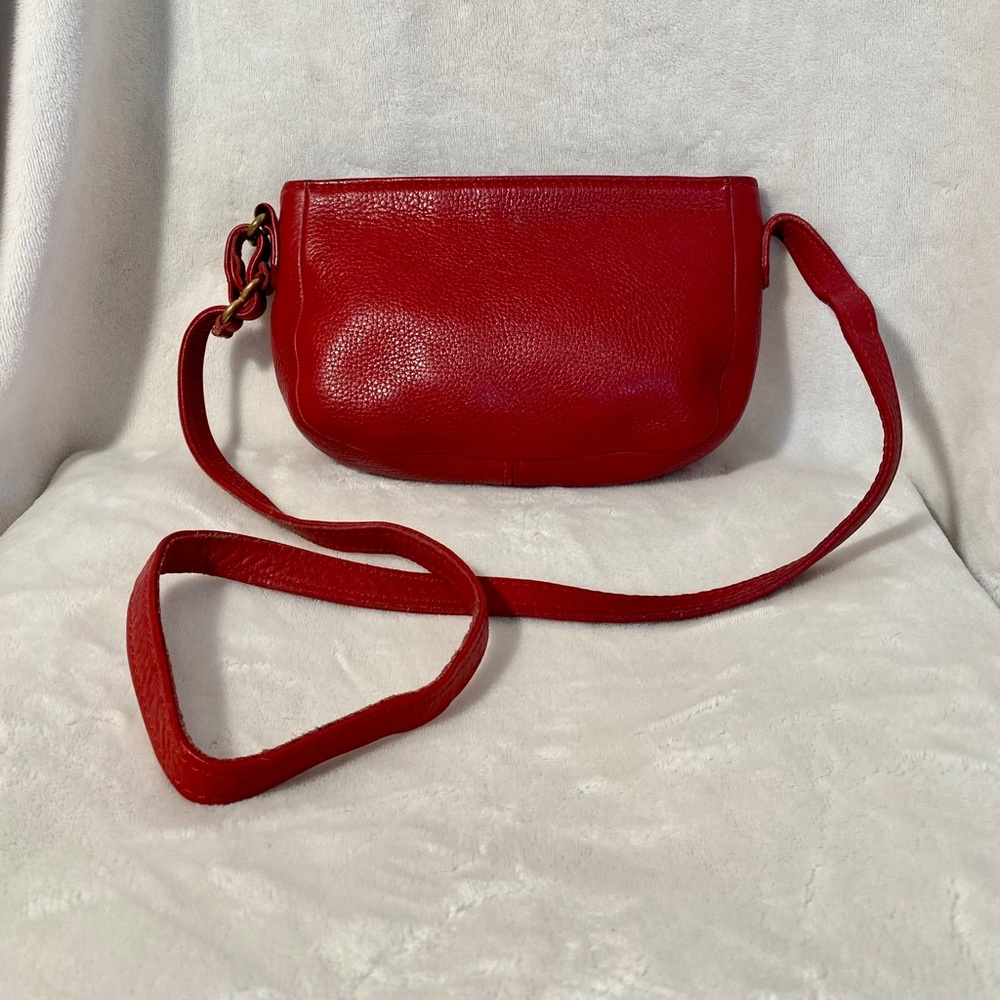Coach Red Pebbled Leather Crossbody, Vintage